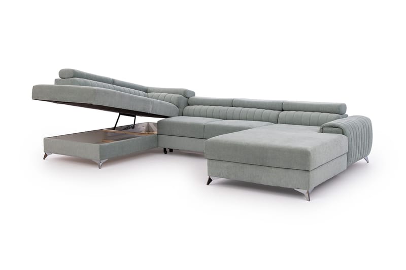 Kamran Sovesofa m. Chaiselonger med Opbevaring - Beige - Møbler - Sofaer - Sovesofaer