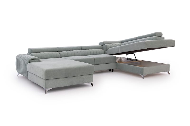 Kamran Sovesofa m. Chaiselonger med Opbevaring - Beige - Møbler - Sofaer - Sovesofaer