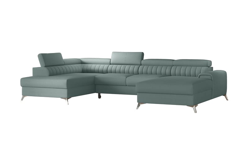 Kamran Sovesofa m. Chaiselonger med Opbevaring - Lysegrøn - Møbler - Sofaer - Sovesofaer