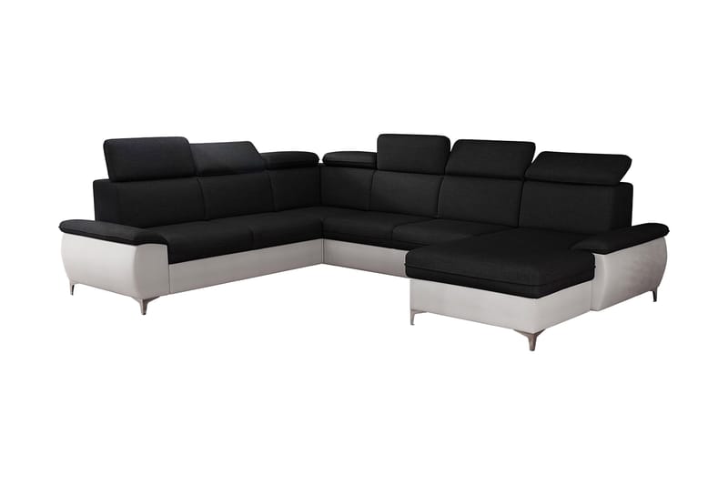 Karkula Hjørnesofa Højre, Sort/Hvid