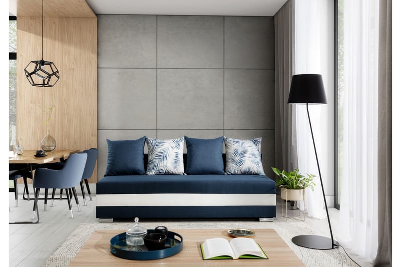 Karolez sovesofa - Blå / hvid - Møbler - Sofaer - Sovesofaer