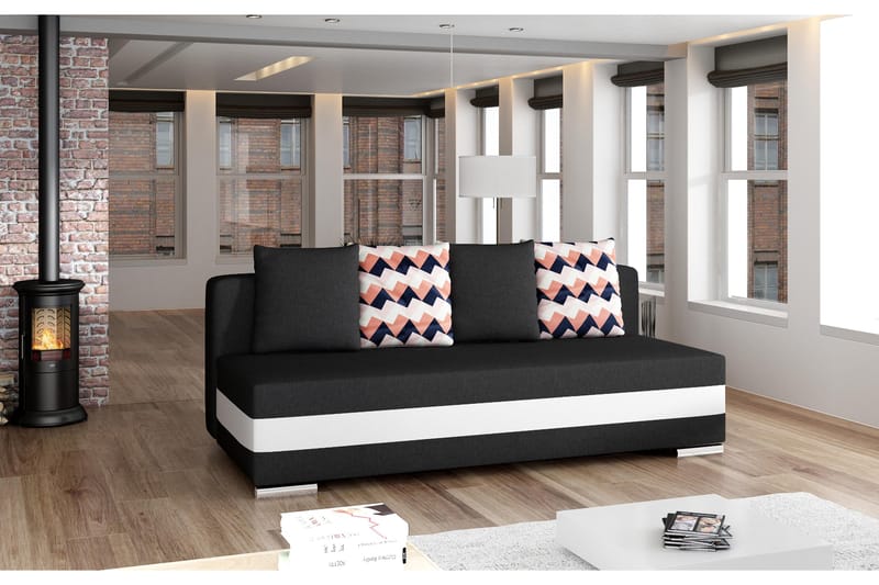 Karolez sovesofa - Sort / hvid - Sovesofaer - 2 personers sovesofa