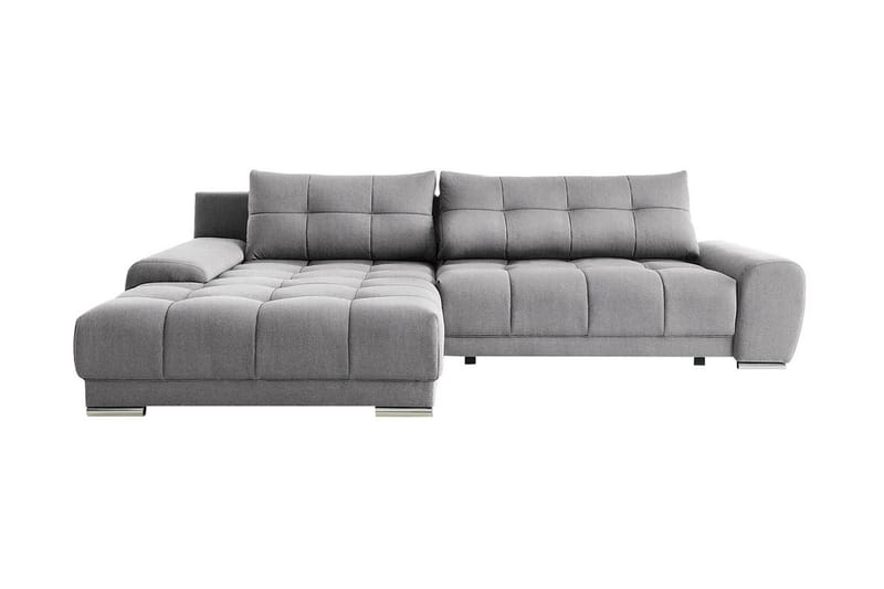 Kasdorf Hjørnesofa - Grå/Rød/Hvid - Sovesofaer - Sovesofa chaiselong - Velour sofaer