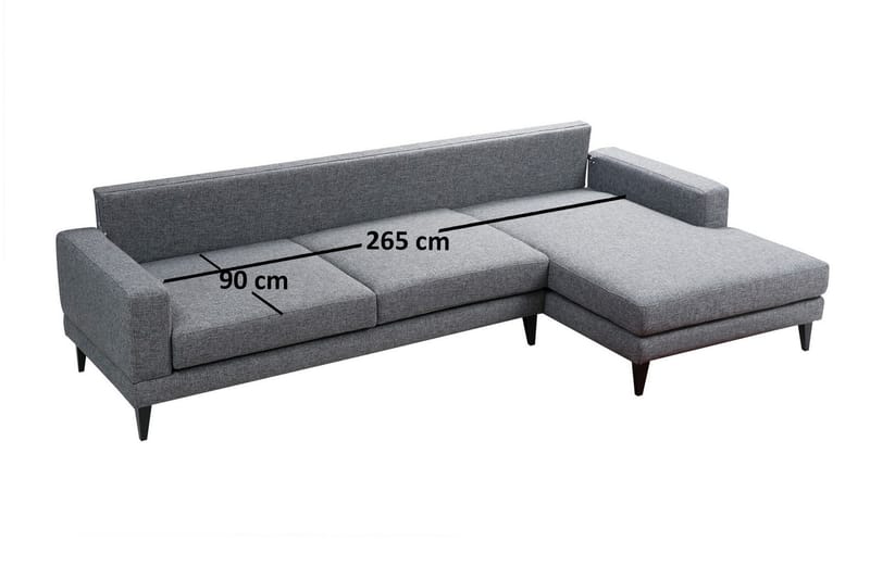 Katilaya Sovesofa med Chaiselong Højre - Grå - Møbler - Sofaer - Sovesofaer