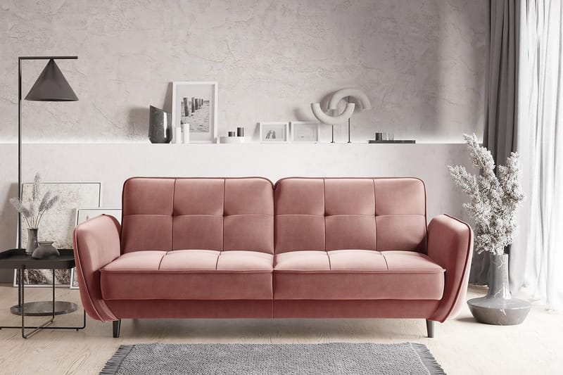 Katsuya Sovesofa 3-Pers. - Lyserød - Sovesofaer - 3 personers sovesofa