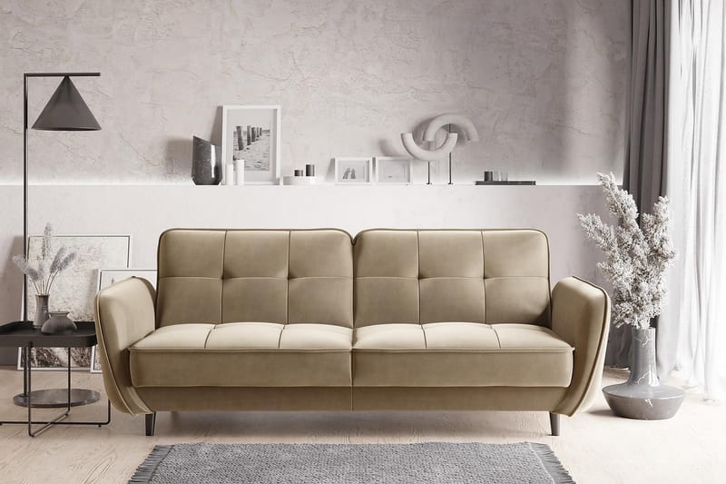 Katsuya Sovesofa 3-Pers. - Gul/Beige - Sovesofaer - 3 personers sovesofa