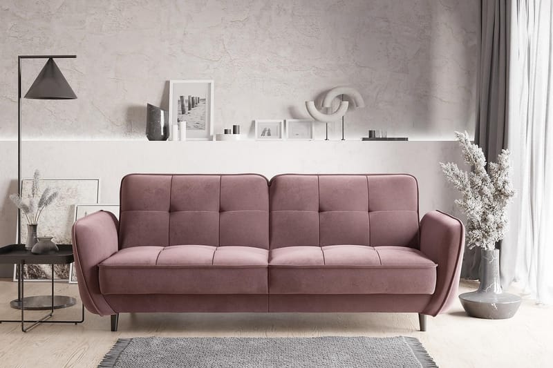 Katsuya Sovesofa 3-Pers. - Lyserød - Sovesofaer - 3 personers sovesofa