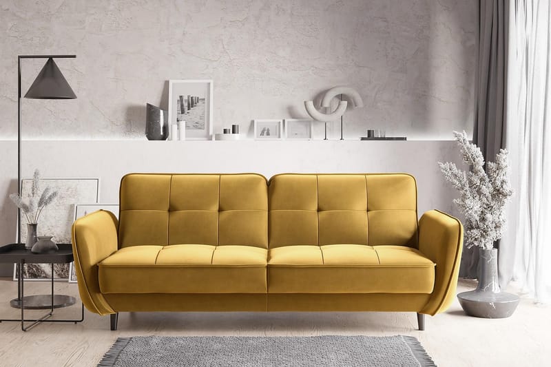 Katsuya Sovesofa 3-Pers. - Gul - Møbler - Sofaer - Sovesofaer