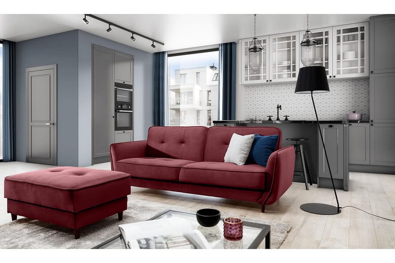 Katsuya Sovesofa 3-Pers. - Rød - Møbler - Sofaer - Sovesofaer