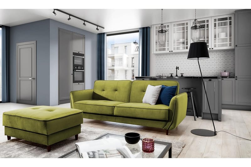Katsuya Sovesofa 3-Pers., Grøn