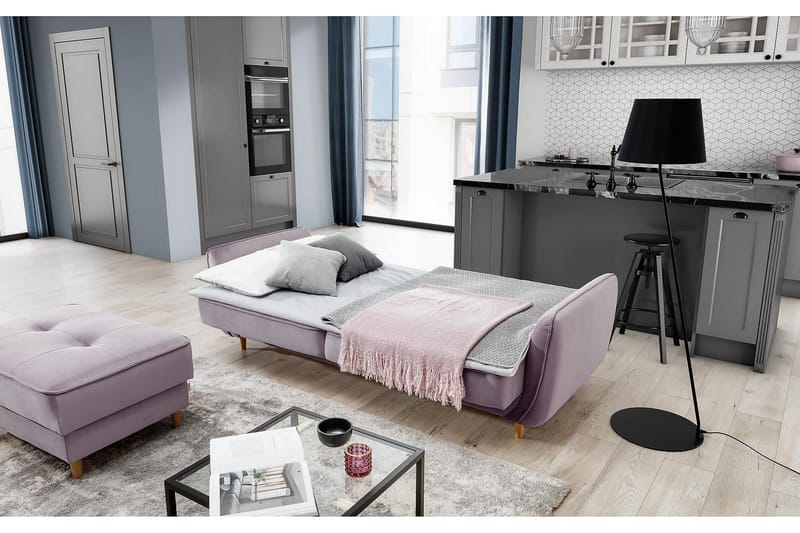 Katsuya Sovesofa 3-Pers. - Gul/Beige - Møbler - Sofaer - Sovesofaer