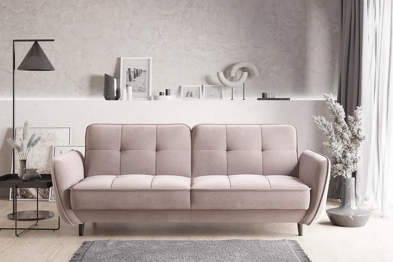 Katsuya Sovesofa 3-Pers. - Lys lyserød - Møbler - Sofaer - Sovesofaer