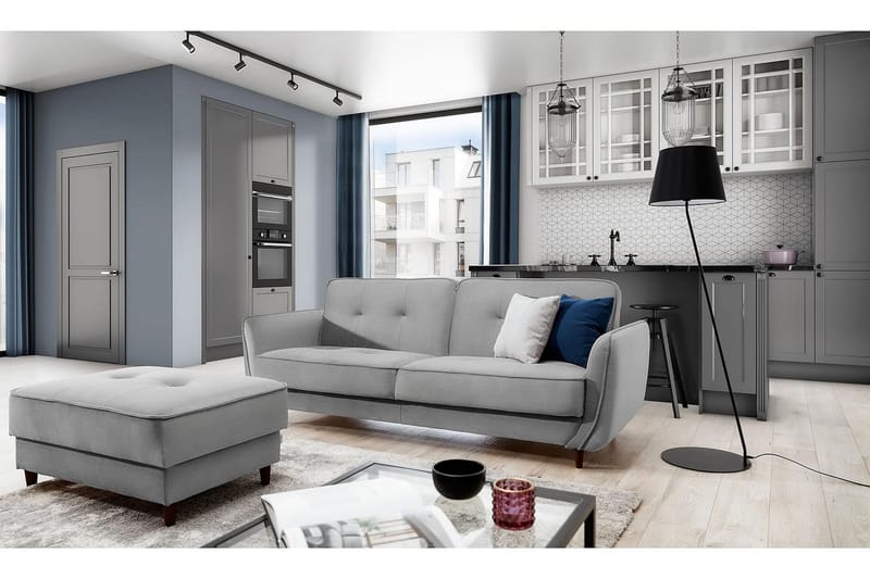 Katsuya Sovesofa 3-Pers., Lysegrå