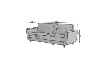 Katsuya Sovesofa 3-Pers. - Mørkebrun - Møbler - Sofaer - Sovesofaer