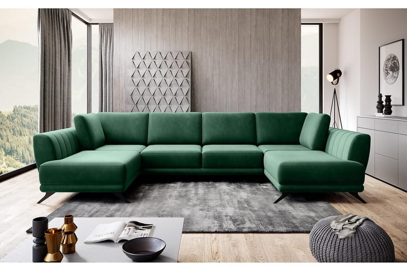 Katun Sovesofa Dobbelt chaiselong - Grøn - Møbler - Sofaer - Sovesofaer