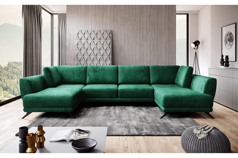 Katun Sovesofa Dobbelt chaiselong - Grøn - Møbler - Sofaer - Sovesofaer
