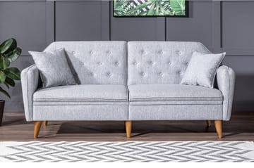 Keena Rektangulær Sovesofa 82x202 cm i Stof - Grå - Møbler - Sofaer - Sovesofaer