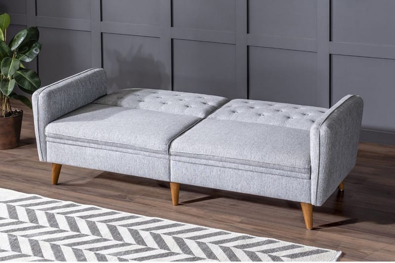 Keena Rektangulær Sovesofa 82x202 cm i Stof - Grå - Møbler - Sofaer - Sovesofaer
