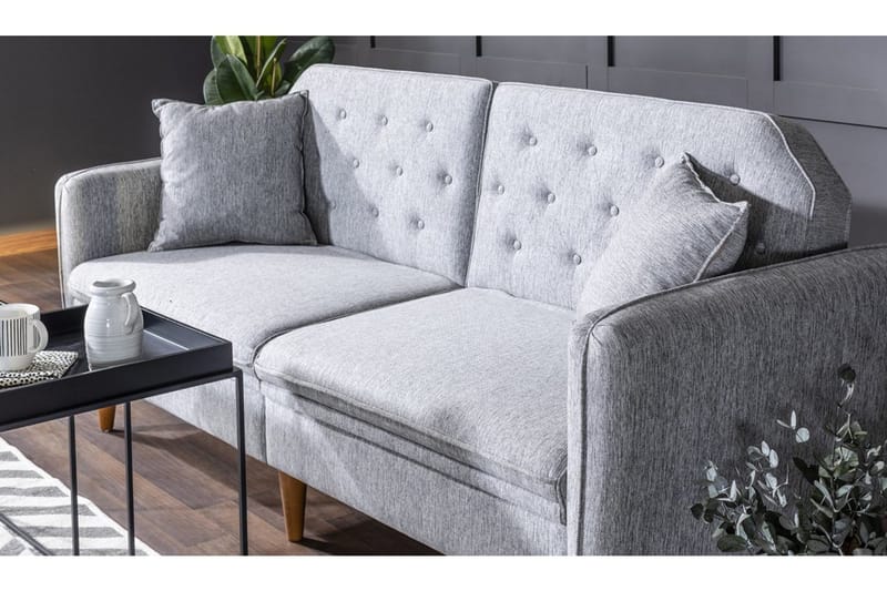 Keena Rektangulær Sovesofa 82x202 cm i Stof - Grå - Møbler - Sofaer - Sovesofaer