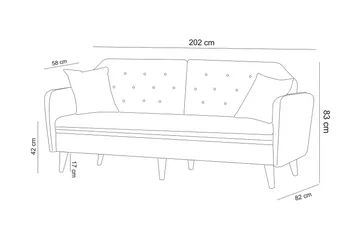 Keena sovesofa med 3 pers - Grå - Møbler - Sofaer - Sovesofaer