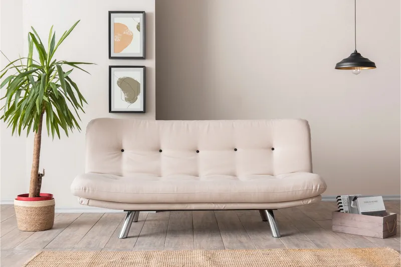 Kingaroy Sovesofa 100x175 cm i Hør, Cremebeige