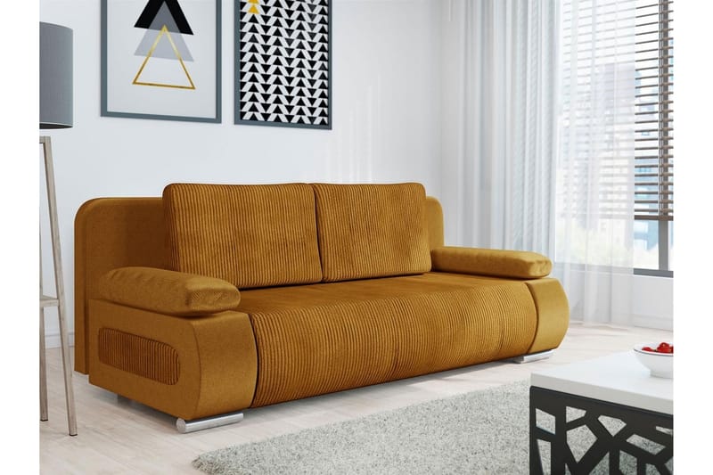 Kintore 2-pers. Sovesofa - Gul - Møbler - Sofaer - Sovesofaer