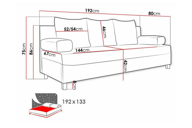 Kintore 2-pers. Sovesofa - Beige - Sovesofaer - 2 personers sovesofa