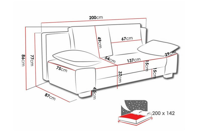 Kintore 2-pers. Sovesofa - Beige/Lys beige - Møbler - Sofaer - Sovesofaer