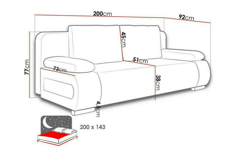 Kintore 2-pers. Sovesofa - Lysegrå/Mørkegrå - Sovesofaer - 2 personers sovesofa