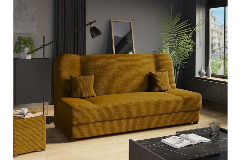 Kintore 2-pers. Sovesofa - Gul/Brun - Møbler - Sofaer - Sovesofaer