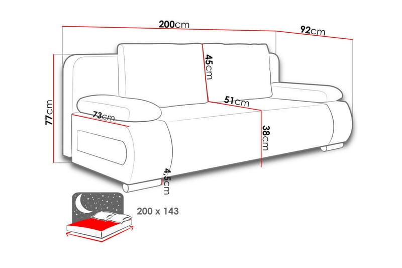 Kintore 2-pers. Sovesofa - Mørkegrå - Sovesofaer - 2 personers sovesofa