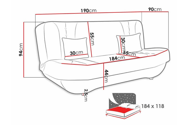 Kintore 2-pers. Sovesofa - Brun - Møbler - Sofaer - Sovesofaer
