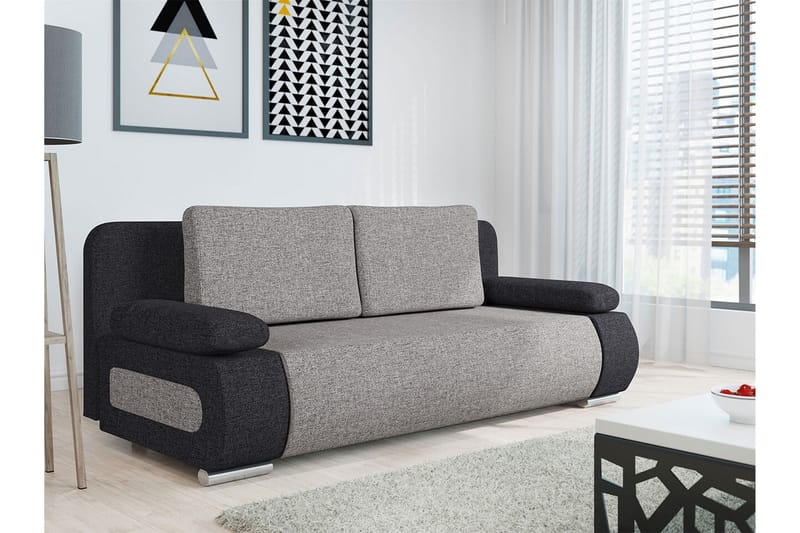 Kintore 2-pers. Sovesofa - Grå/Sort - Møbler - Sofaer - Sovesofaer