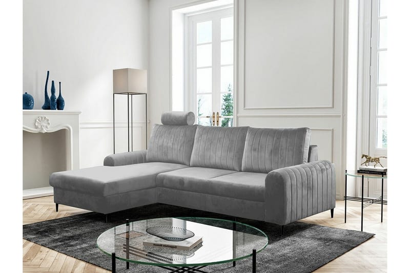 Kintore 3-sits Hörnbäddsoffa Light grey/Dark grey - Møbler - Sofaer - Sovesofaer