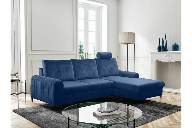 Kintore 3-sits Hörnbäddsoffa NO_BRAND Dark blue - Møbler - Sofaer - Sovesofaer
