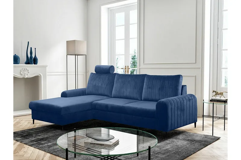 Kintore 3-sits Hörnbäddsoffa NO_BRAND Dark blue - Møbler - Sofaer - Sovesofaer