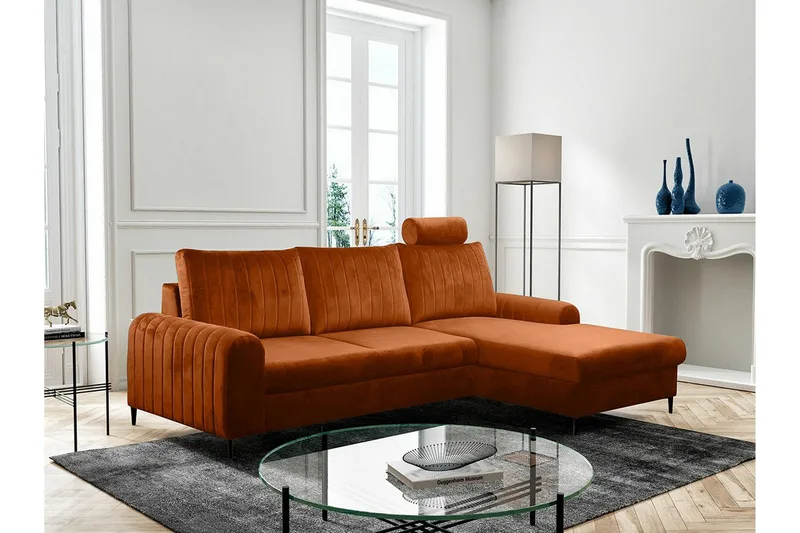 Kintore 3-sits Hörnbäddsoffa Orange - Møbler - Sofaer - Sovesofaer