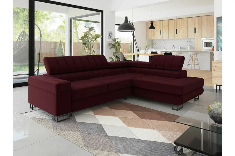 Kintore 3-sits Hörnbäddsoffa Red - Møbler - Sofaer - Sovesofaer