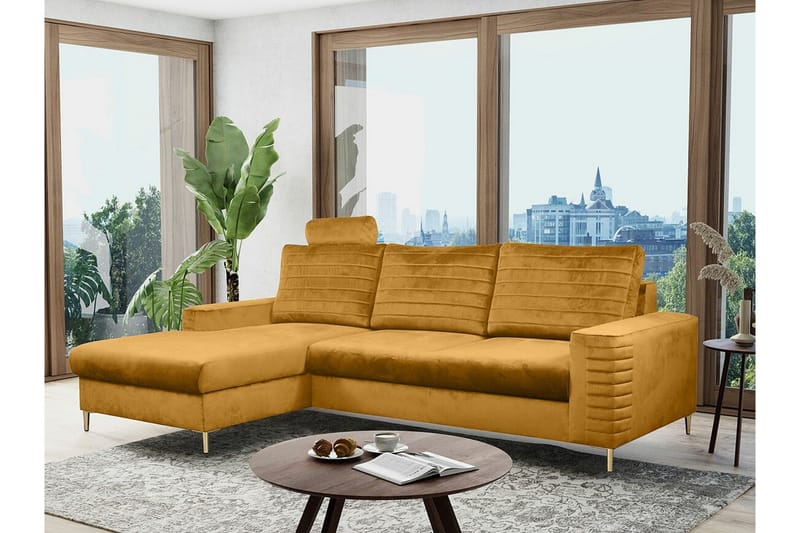 Kintore 3-sits Hörnbäddsoffa Yellow - Møbler - Sofaer - Sovesofaer