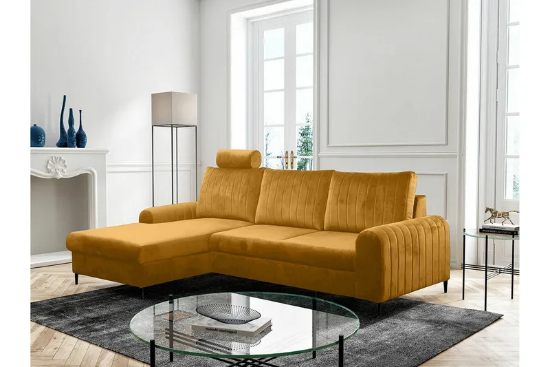 Kintore 3-sits Hörnbäddsoffa Yellow - Møbler - Sofaer - Sovesofaer