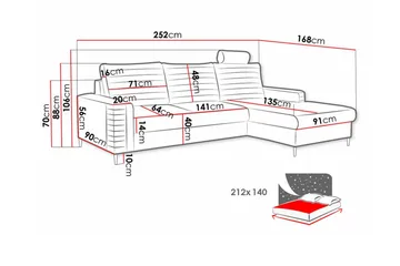 Kintore 3-personers hjørnesovesofa - Møbler - Sofaer - Sovesofaer