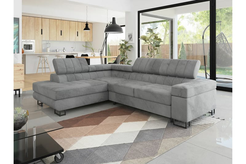 Kintore 3-pers. Hjørnesovesofa - Lysegrå - Møbler - Sofaer - Sovesofaer