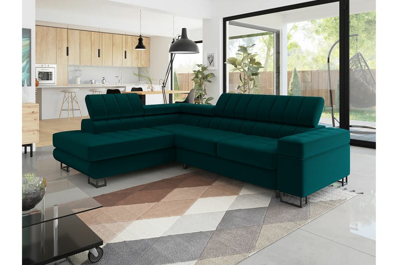 Kintore 3-pers. Hjørnesovesofa - Mørkegrøn - Møbler - Sofaer - Sovesofaer