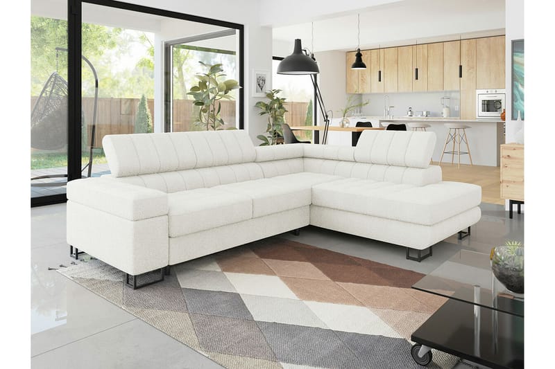 Kintore 3-pers. Hjørnesovesofa - Hvid - Møbler - Sofaer - Sovesofaer