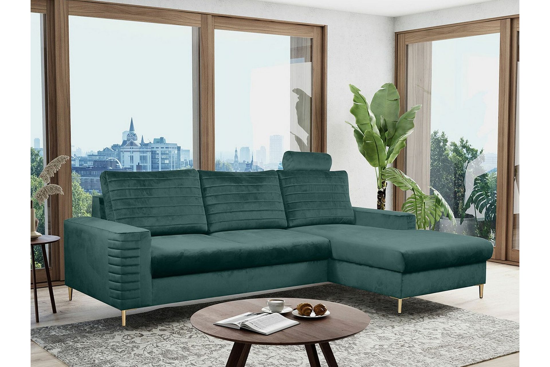 Kintore 3-pers. Hjørnesovesofa - Mørkegrøn - Møbler - Sofaer - Sovesofaer