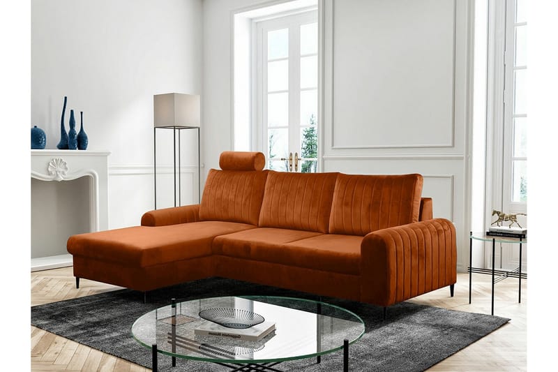 Kintore 3-pers. Hjørnesovesofa - Orange - Sovesofaer - Hjørnesovesofa