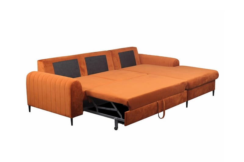 Kintore 3-pers. Hjørnesovesofa - Orange - Sovesofaer - Hjørnesovesofa