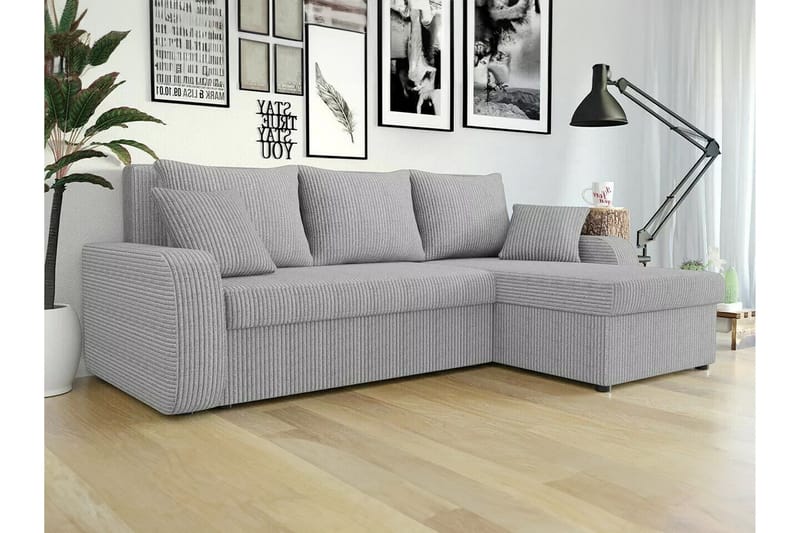 Kintore 3-pers. Hjørnesovesofa - Lysegrå - Møbler - Sofaer - Sovesofaer