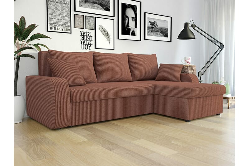 Kintore 3-pers. Hjørnesovesofa - Brun - Møbler - Sofaer - Sovesofaer