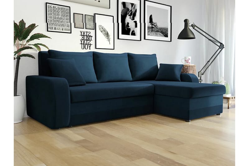 Kintore 3-pers. Hjørnesovesofa - Mørkeblå - Møbler - Sofaer - Sovesofaer